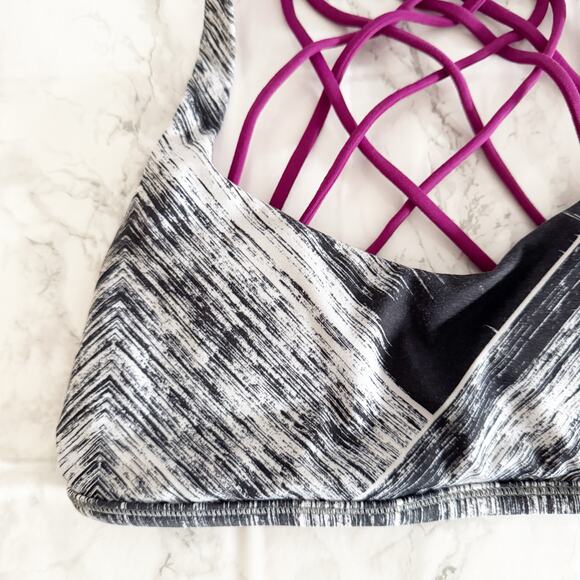 LULULEMON Free To Be Wild Sports Bra Heat Wave White Black Regal Plum 4 - Picture 4 of 9